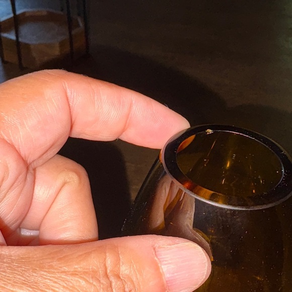 Beautiful RARE Amber Glass Vase by Rihimäen Lasi Oy Signed 1365 - Picture 9 of 11